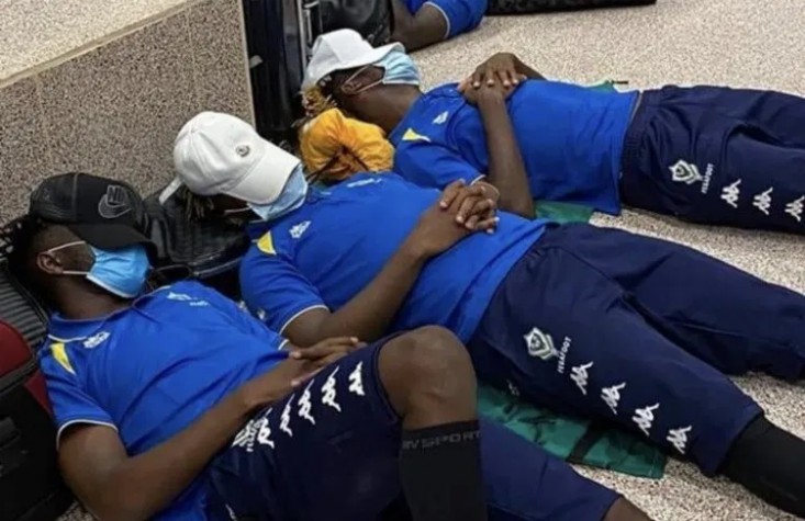 Arsenal captain Pierre-Emerick Aubameyang and his Gabon team-mates were held hostage and forced to spend the night sleeping on the airport floor ahead of an Africa Cup of Nations qualifier against Gambia.